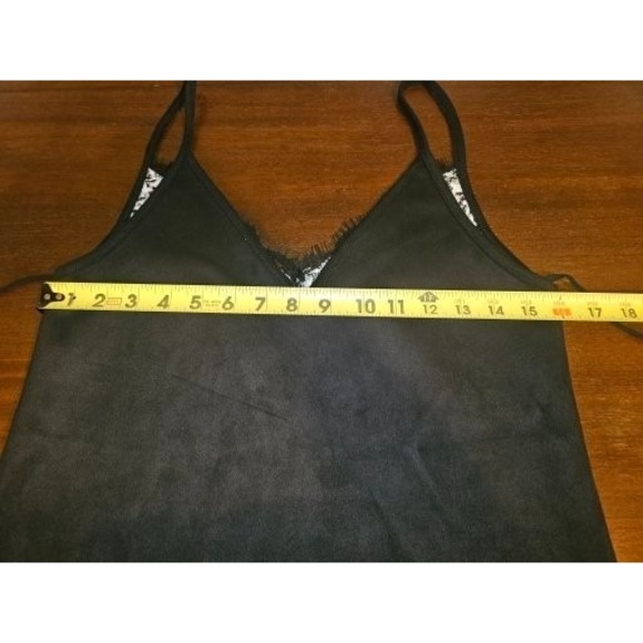 ZARA Crop Suede Lace Tweed Tank Top Size Small - Picture 4 of 7